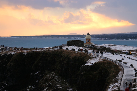 It is the winter scenery of Jeju Sengji Kojiのeditorial素材