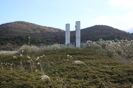 It is the winter scenery of Jeju 4.3 Peace Parkのeditorial素材