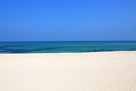 It is a beautiful scenery of Handam Coastal Promenade in Jeju Island.