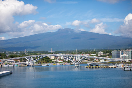 This is a beautiful view of Wimi Port in Seogwipo, Jeju Island, Korea.
