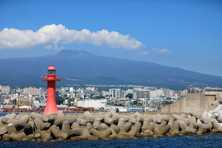 Lighthouse in the port of Tenerife, Canary Islands, Spainの写真素材
