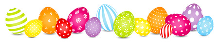 Easter Eggs Mix Pattern Rainbow Color Bannerのイラスト素材