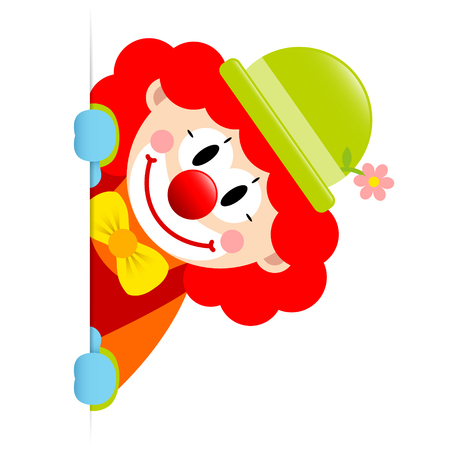 Clown With Red Hair Vertical Bannerのイラスト素材