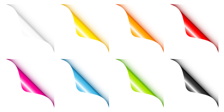 Set Of Eight Colorful Rounded Corners Up Rightのイラスト素材