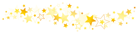 Horizontal Border Different Golden And Yellow Starsのイラスト素材