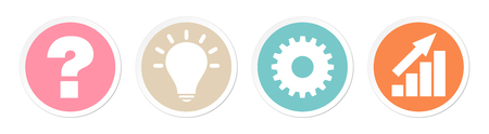 Buttons Question Idea Work And Success Retro Colorsのイラスト素材
