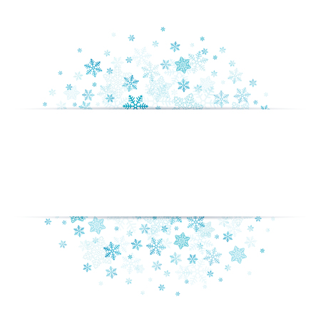 Blue Snowflakes With Banner In The Middleのイラスト素材