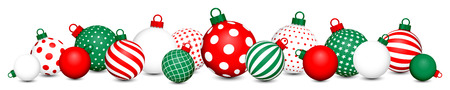 Banner Christmas Balls Pattern Red Green Whiteのイラスト素材