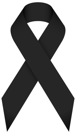 Single Isolated Black Mourning Ribbonのイラスト素材