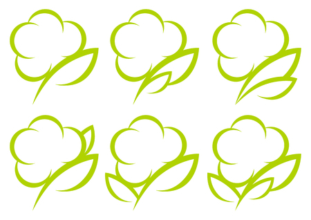 Set Of Six Green Graphic Cotton Iconsのイラスト素材