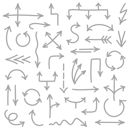 Set Of Hand Drawn Graphic Gray Arrowsのイラスト素材