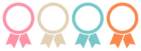 Set Of Four Round Graphic Award Badges Frame Retro Colorsのイラスト素材