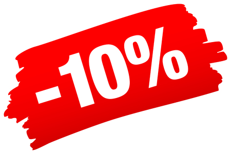 Single Isolated Red Brushstroke Sale Minus Ten Percentのイラスト素材