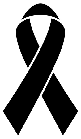 Single Isolated Graphic Black Mourning Ribbonのイラスト素材