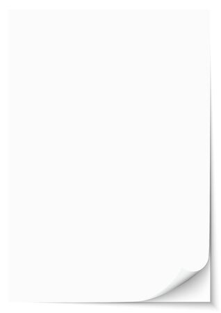 Blank Paper A4 Rolled Corner Notepad Whiteのイラスト素材
