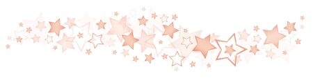 Horizontal Border Different Big And Little Shiny Copper Starsのイラスト素材