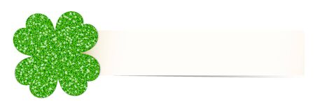 Green Shamrock Glitter With Paper Strip Beigeのイラスト素材