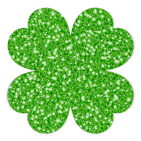 Single Green Straight Graphic Shamrock Filled Glitterのイラスト素材