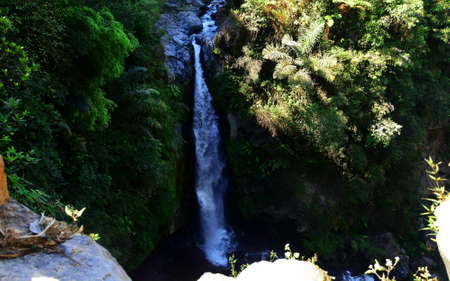Fresh waterfall seen from aboveの写真素材
