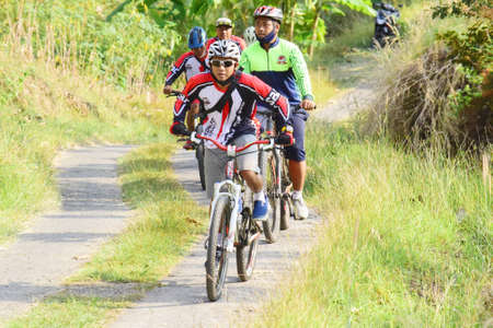Kaliwungu, Indonesia - 2 August 2020: Cycling sport, People cycling togetherのeditorial素材