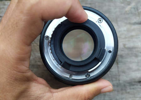 Camera lens - Cleaning the camera lens, Seeing mold on the camera lensの写真素材