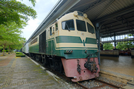 Museum Kereta Api Ambarawa, Indonesia - 29 November 2020: Old locomotive in ambarawa railway museum. Train at the stationのeditorial素材