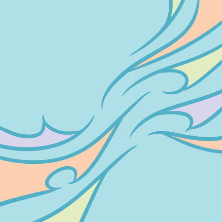 ethnic abstract background with pastel colors and curly and twisty brush strokesのイラスト素材