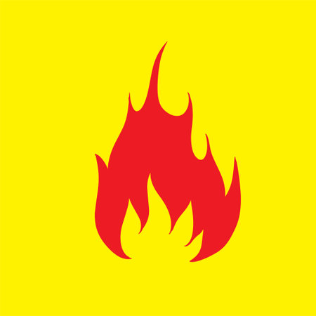 Flame fire danger logo vector iconのイラスト素材