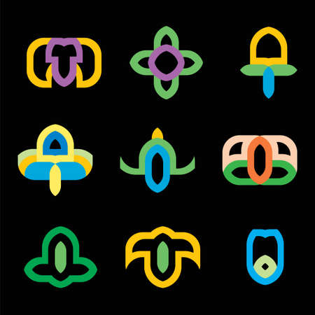 geometric monogram crypto logo vector iconのイラスト素材