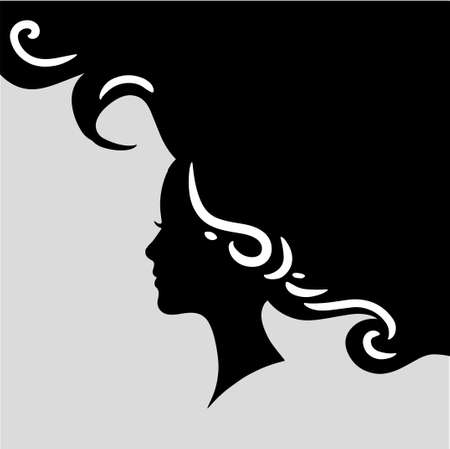 hair beauty and spa salon silhouette logoのイラスト素材