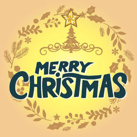 Merry christmas greetings card design vector artのイラスト素材