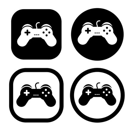 Game controller Ps stick logo icon vector illustration logo Isolated template. Joystick symbols icon vector illustration logo Isolated template for any purpose.のイラスト素材