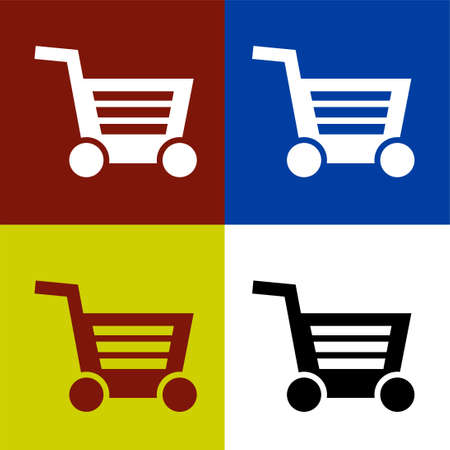 Shopping cart logo icon vector illustration logo Isolated template. shopping trolley symbols icon vector illustration logo Isolated template for any purpose.のイラスト素材