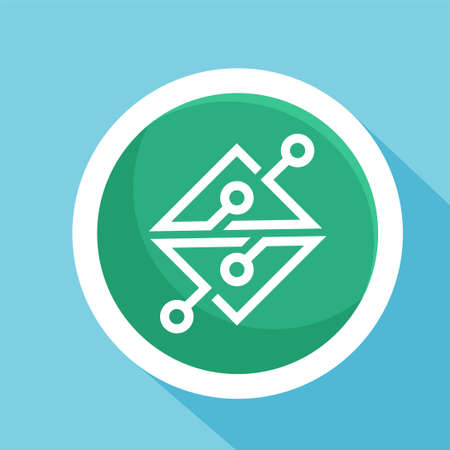 Electronic circuit logo icon vector illustration logo Isolated template. electronic circuit schematic symbols icon vector illustration logo Isolated template for any purpose.のイラスト素材