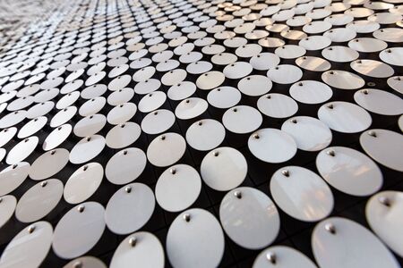 Background consisting of small white circles in several rows.の写真素材