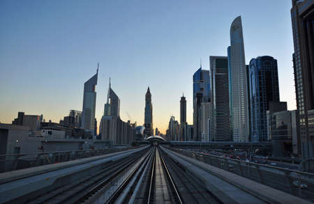 Dubai city center skyline, United Arab Emiratesのeditorial素材