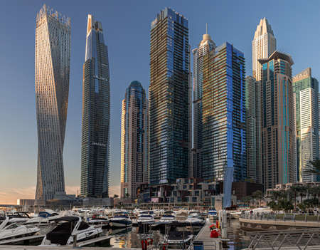Dubai city center skyline, United Arab Emiratesのeditorial素材