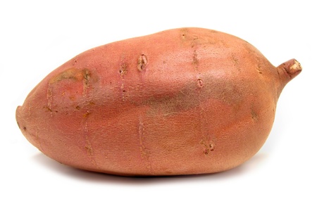 Red sweet potato on a white background の写真素材