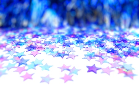 Blue Christmas star background with selective focusの写真素材