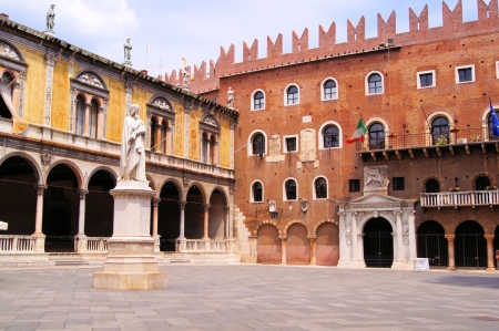 Verona, Italy - Piazza dei Signori with Dante statueの写真素材