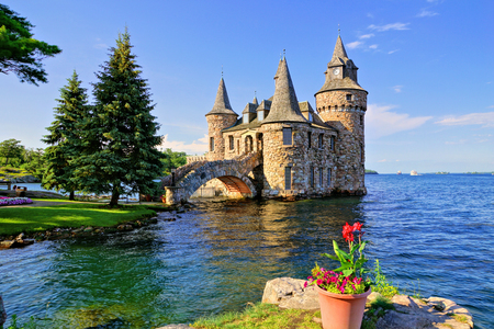 Castle on Heart Island, one of the Thousand Islands, New York state, USAのeditorial素材