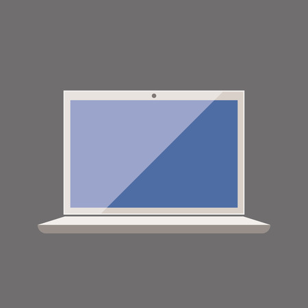 Laptop notebook flat style icon on grey background vector eps10. Laptop notebook computer icon.のイラスト素材