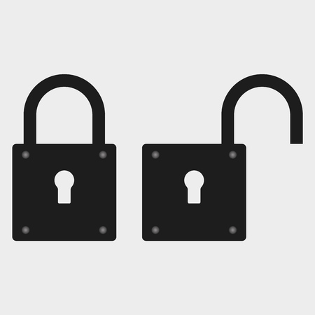 Open and closed lock icon set vector eps10. lock security.のイラスト素材