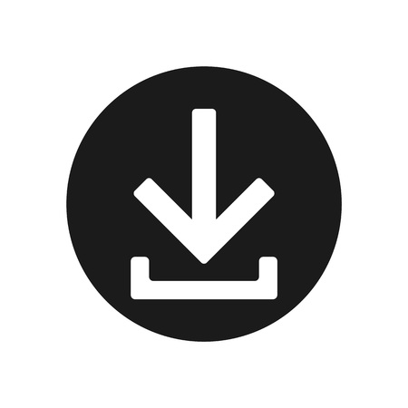 Download down arrow in black circle icon vector eps10. Download or upload sing icon.のイラスト素材