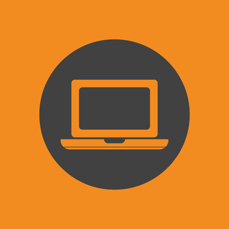 Laptop flat style icon vector . Notebook or laptop icon for web .のイラスト素材
