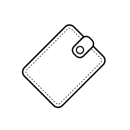 Outline wallet black color on white background. Wallet outline vector.のイラスト素材