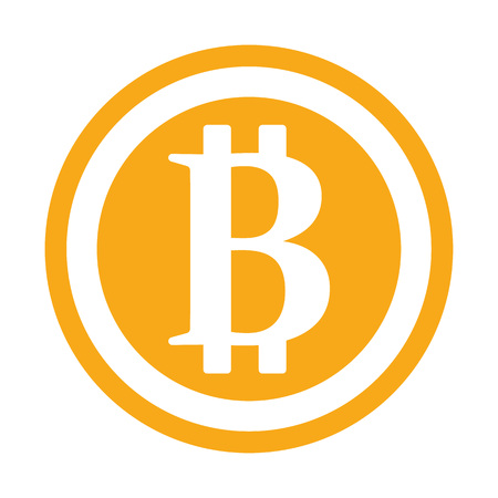 Bitcoin sign icon for internet money. Crypto currency symbol and coin image for using in web projects or mobile applications. Blockchain based secure cryptocurrency. Isolated vector illustration.のイラスト素材