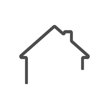dark grey Home outline icon vector . House icon outline.のイラスト素材