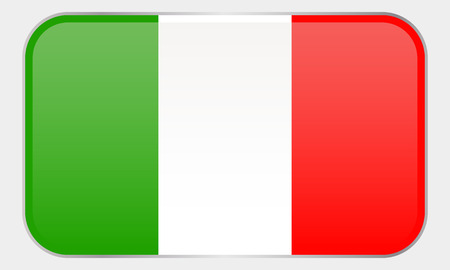 Glossy Italian flag button. Italy glossy button flag vector .のイラスト素材
