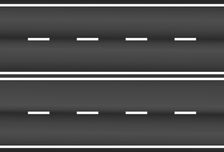 Asphalt road texture with white stripes vector . Vector illustration asphalt road on white background.のイラスト素材
